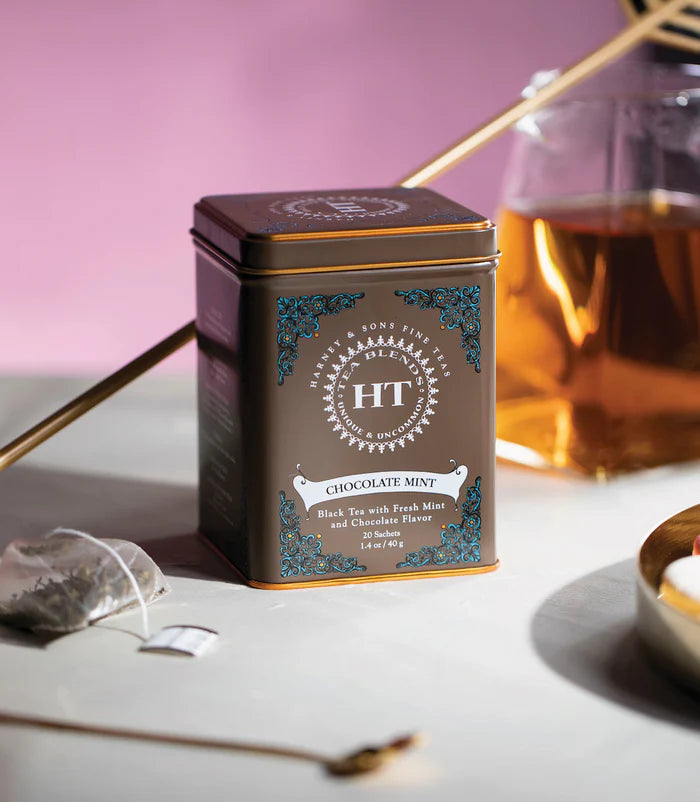 Harney and Sons HT Chocolate Mint - HT Tin - 20 Silken Sachet - Vooco SG, Singapore