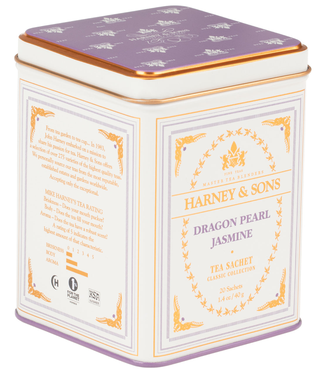 Harney and Sons Classic Dragon Pearl Jasmine - Classic Tin Collection - 20 Silken Sachet - Vooco SG, Singapore