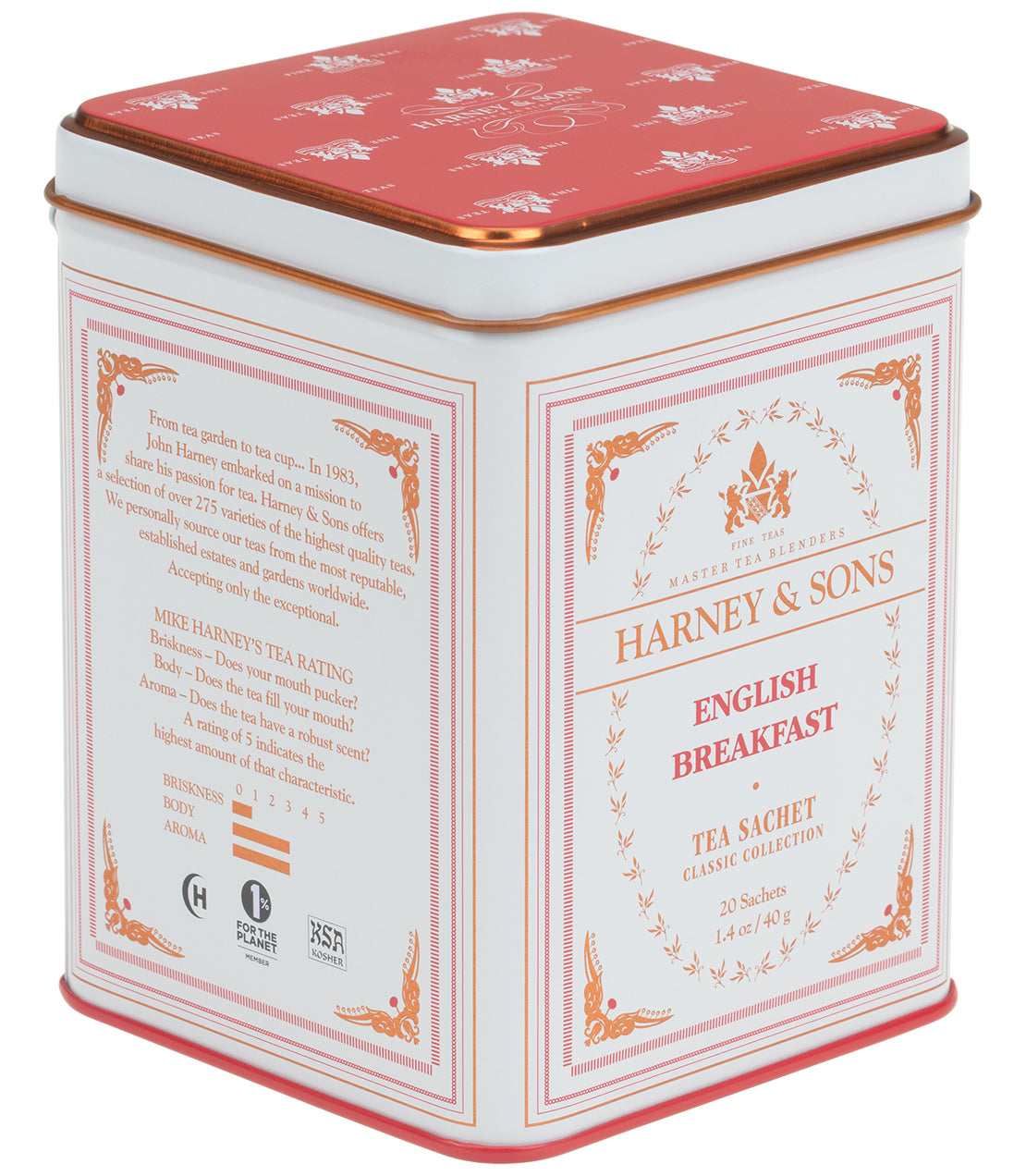Harney and Sons Classic English Breakfast - Classic Tin Collection - 20 Silken Sachet - Vooco SG, Singapore