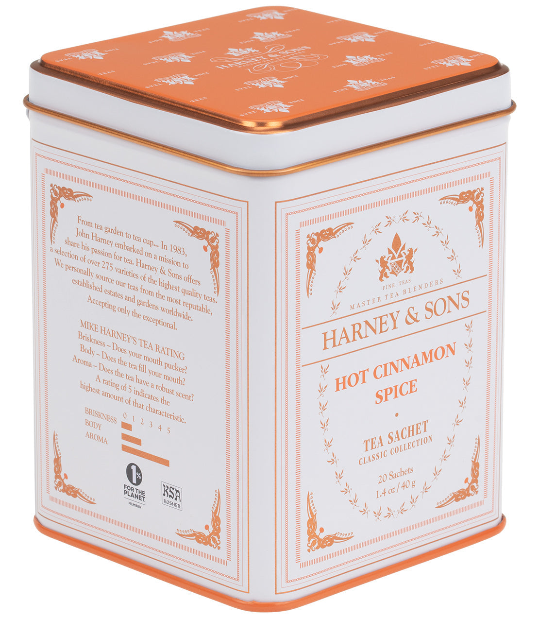 Harney and Sons Classic Hot Cinnamon Spice - Classic Tin Collection - 20 Silken Sachet - Vooco SG, Singapore