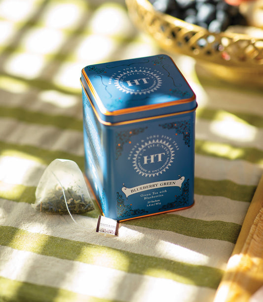 Harney and Sons HT Blueberry Green - HT Tin - 20 Silken Sachet - Vooco SG, Singapore