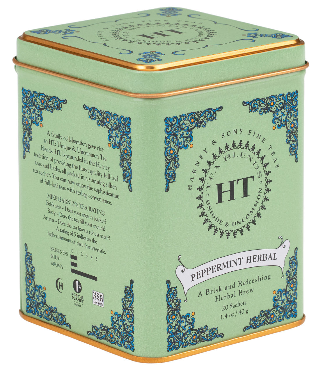 Harney and Sons HT Peppermint Herbal - Tin - 20 Silken Sachet - Vooco SG, Singapore