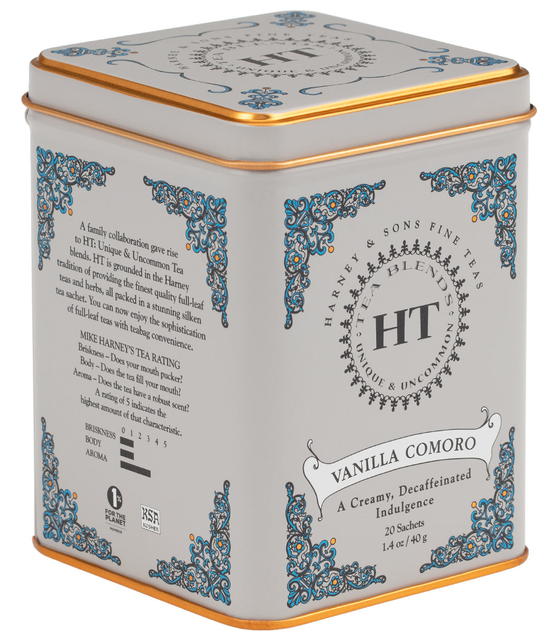 Harney and Sons HT Vanilla Comoro - HT Tin - 20 Silken Sachet - Vooco SG, Singapore