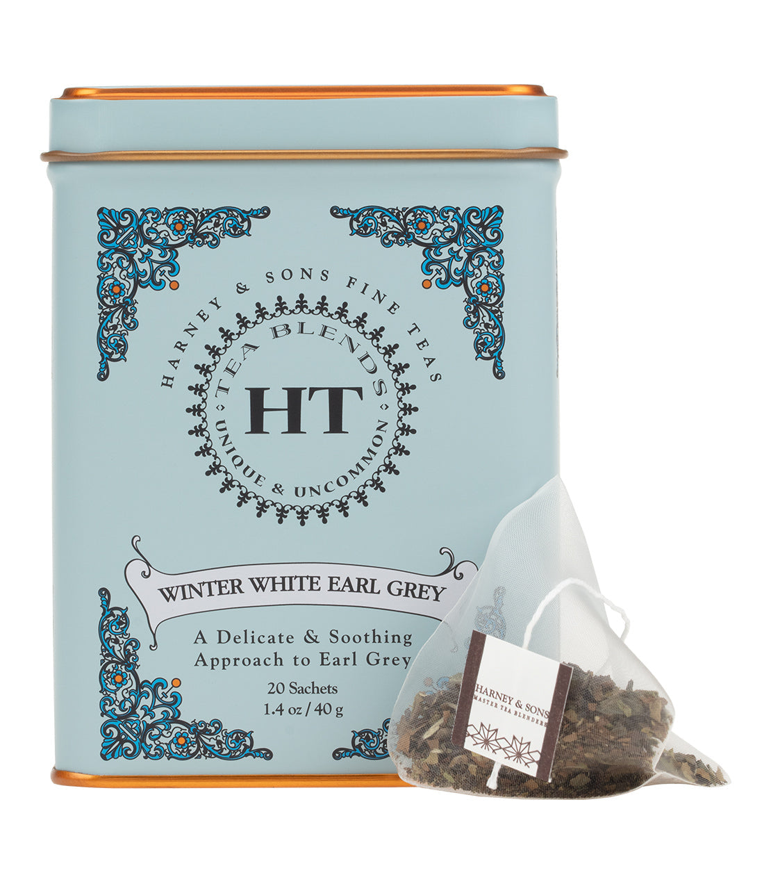 Harney and Sons HT Winter White Earl Grey - Tin - 20 Silken Sachet - Vooco SG, Singapore