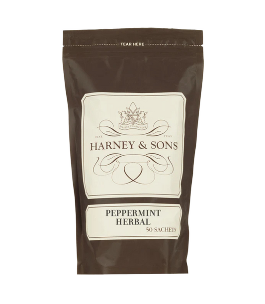 Harney and Sons Peppermint Herbal   - Silken Sachets in resealable bag- 50 Sachets in bag - Vooco SG, Singapore