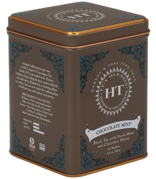 Harney and Sons HT Chocolate Mint  - HT Tin - 20 Silken Sachet - Vooco SG, Singapore