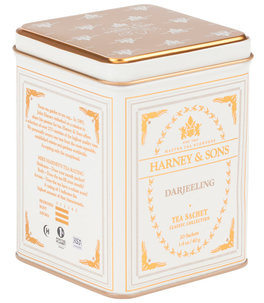 Harney and Sons Classic Darjeeling - Classic Tin Collection - 20 Silken Sachet - Vooco SG, Singapore