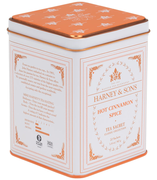 Harney and Sons Classic Hot Cinnamon Spice - Classic Tin Collection - 20 Silken Sachet - Vooco SG, Singapore