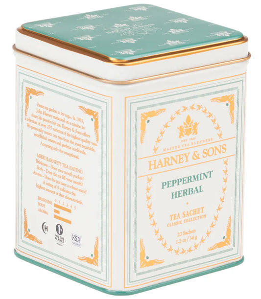 Harney and Sons Classic Peppermint Herbal - Classic Tin Collection - 20 Silken Sachet - Vooco SG, Singapore