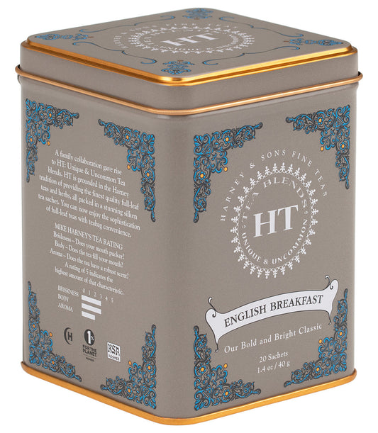 Harney and Sons HT English Breakfast - HT Tin - 20 Silken Sachet - Vooco SG, Singapore