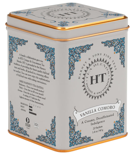 Harney and Sons HT Vanilla Comoro - HT Tin - 20 Silken Sachet - Vooco SG, Singapore