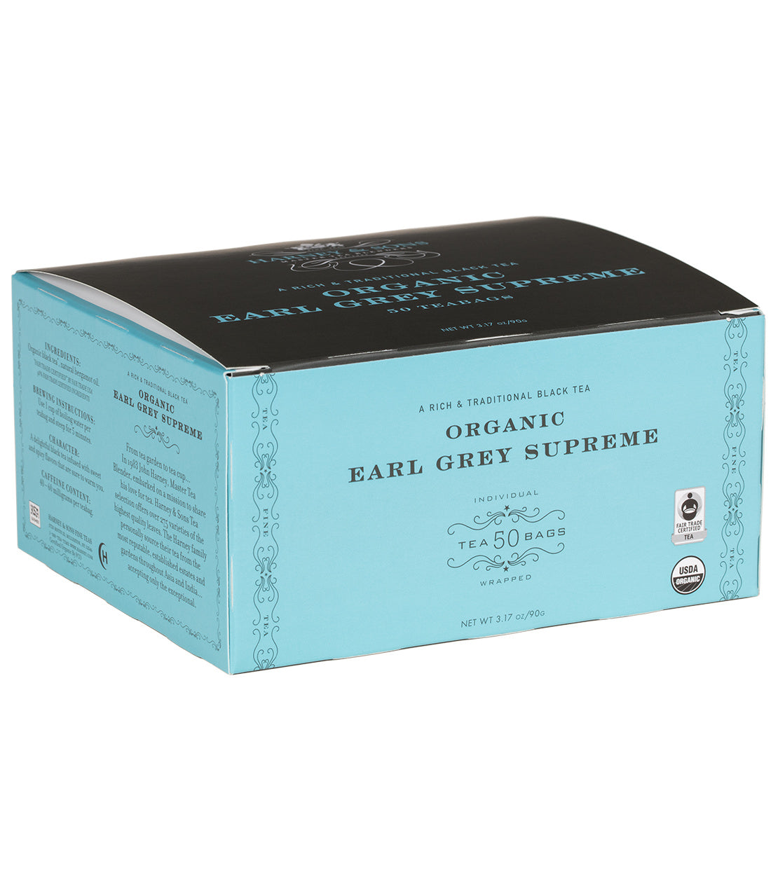 Harney and Sons Organic Earl Grey Supreme - Foodservice Paper Teabag - 50 Teabags in Box - Vooco SG, Singapore