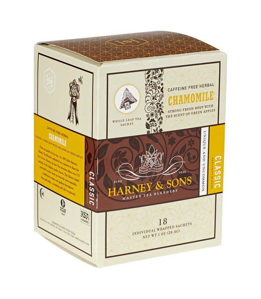 Harney and Sons Chamomile - Individually Wrapped Silken Sachet- 20 Sachets in Box - Vooco SG, Singapore