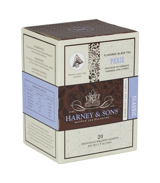 Harney and Sons Paris - Individually Wrapped Silken Sachet- 20 Sachets in Box - Vooco SG, Singapore